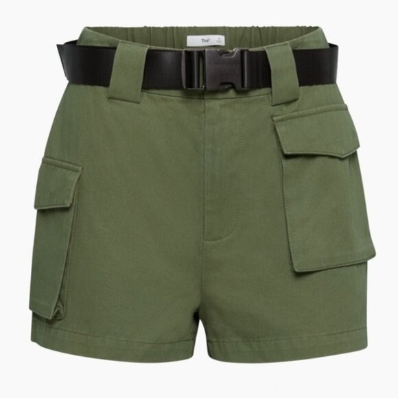 Aritzia TNA Cargo 3 inch Short Mossy Stone Sz L - Picture 1 of 15